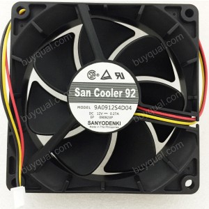 Sanyo 9A0912S4D04 12V 0.27A 3wires Cooling Fan