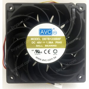 AVC DBTB1238B8F 48V 1.56A 4wires Cooling Fan - Used