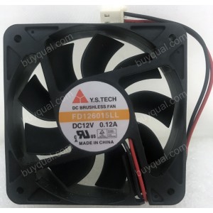 Y.S.TecH FD126015LL 12V 0.12A 2wires Cooling Fan