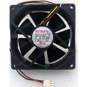 NONOI G9225H12B1 12V 0.28A 3wires Cooling Fan