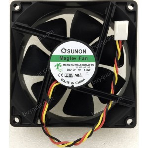 SUNON ME92251V3-000C-G99 12V 0.108A 1.3W 3wires Cooling Fan