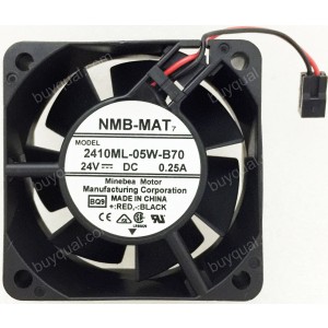 NMB 2410ML-05W-B70 24V 0.25A 2wires Cooling Fan - Original New With Special Connector