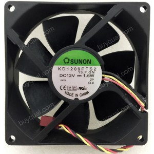 SUNON KD1209PTS2 12V 1.6W 1.7W 3wires Cooling Fan