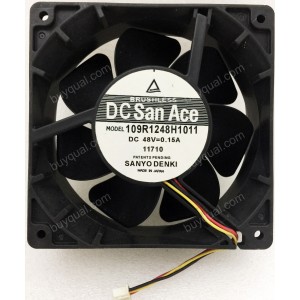 Sanyo 109R1248H1011 48V 0.15A 3wires Cooling Fan