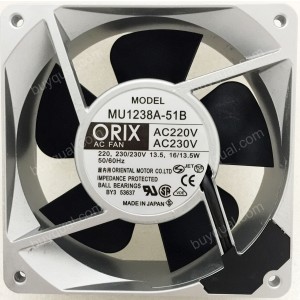 ORIX MU1238A-51B 220/230V 13.5/16W 2wires Cooling Fan - New