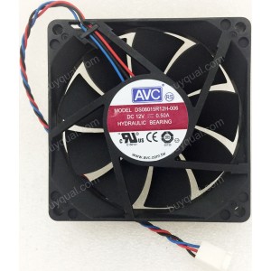 AVC DS08015R12H-006 12V 0.5A 3wires Cooling Fan