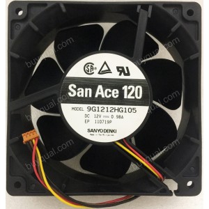 Sanyo 9G1212HG105 12V 0.98A 4wires Cooling Fan