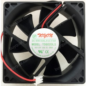 TOYON TD8020LS 12V 0.08A 2wires cooling fan