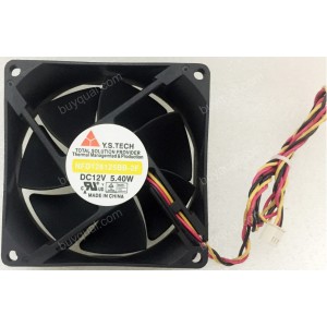 Y.S.TECH NFD128125BB-2F 12V 5.4W 3wires Cooling Fan