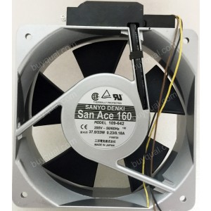 Sanyo 109-642 200V 0.23/0.18A 37.5/33W 3wires Cooling Fan