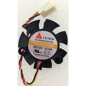 Y.S.TECH YD124010HB 12V 0.12A 3wires Cooling Fan