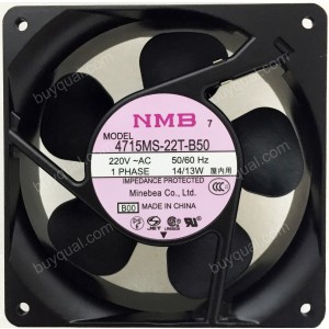 NMB 4715MS-22T-B50 4715MS-22T-B50-A00 4715MS-22T-B50-B00 220V 14/13W Cooling Fan