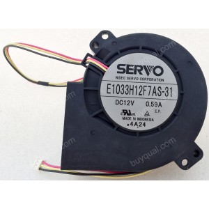 SERVO E1033H12F7AS-31 12V 0.59A 3wires cooling fan