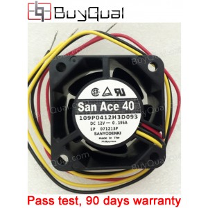 Sanyo 109P0412H3D093 12V 0.195A 3wires Cooling Fan