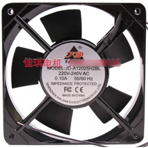 JD JD-A12025H2BL JD-A12025H2SL 220/240V 0.10A 2wires Cooling Fan