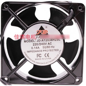 JD JD-A12038H2SL JD-A12038H2BL 220/240V 0.14A 2wires Cooling Fan
