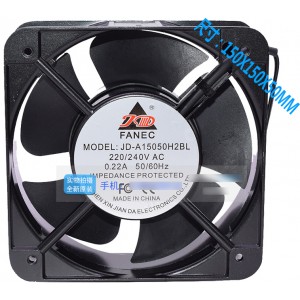 JD JD-A15050H2SL / JD-A15050H2BL 220/240V 0.22A 2wires Cooling Fan