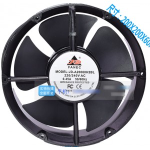 JD-A JD-A20060H2BL 220/240V 0.38A 65W 2 wires Cooling Fan