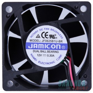 JAMICON JF0625B1U-BR 12V 0.30A 2wires Cooling Fan