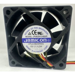 JAMICON JF0625H1HMAR 12V 0.23A 3wires Cooling Fan 