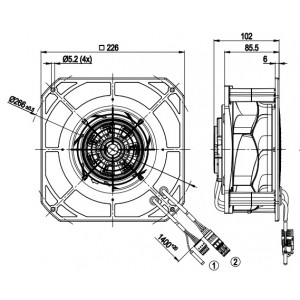 Ebmpapst K3G190-RY53-05 M3G074-CF 230V 0.95A 115W Cooling Fan - Sub