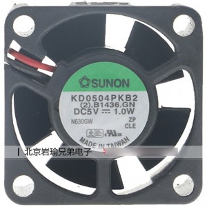 SUNON KD0504PKB2 5V 1.0W 2wires Cooling Fan