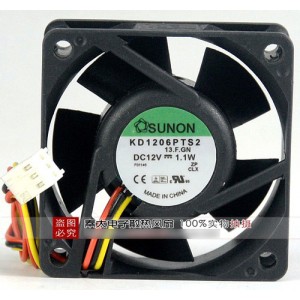 SUNON KD1206PTS2 12V 1.1W 3wires Cooling Fan
