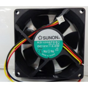 SUNON KD1208PKB1 12V 1.6W/2W 2wires  3wires Cooling Fan