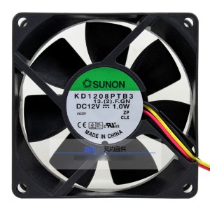SUNON KD1208PTB3 13.(2).F.GN 12V 1.0W 2wires 3wires Cooling Fan 