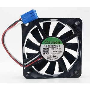SUNON KD2406PHB2 24V 1.28W 3 wires Cooling Fan