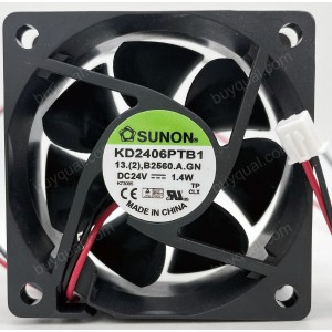 SUNON KD2406PTB1 24V 1.4W 2wires Cooling Fan