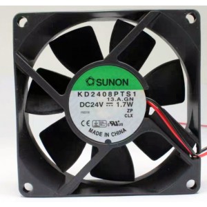 SUNON KD2408PTS1 24V 1.7W 2wires Cooling Fan