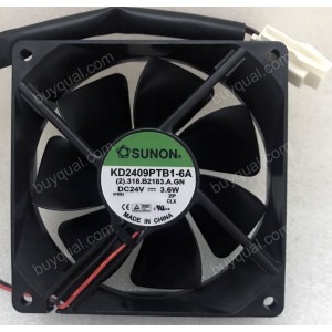 SUNON KD2409PTB1-6 KD2409PTB1-6A 24V 3.6W 2wires Cooling Fan