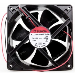 SUNON KD2412PMBX-6A 24V 6.7W /7.2W 2wires Cooling Fan