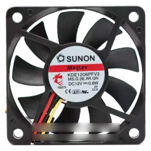 SUNON KDE1206PFV3 12V 0.6W 2wires 3wires Cooling Fan