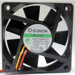 SUNON KDE1206PHV1 12V 1.6W 1.8W 2wires 3wires Cooling Fan