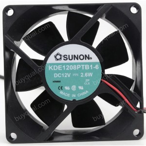 Sunon KDE1208PTB1-6 12V 2.6W 2wires Cooling Fan