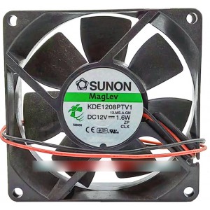 SUNON KDE1208PTV1 12V 1.6W 2wires Cooling Fan