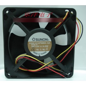Sunon KDE1212PMB3-6A 12V 3.2W 3wires Cooling Fan