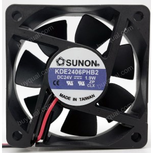 SUNON KDE2406PHB2 24V 1.9W 2wires Cooling Fan