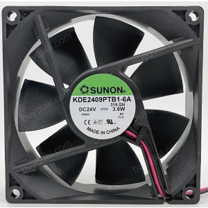 SUNON KDE2409PTB1-6A 24V 3.6W 2wires Cooling Fan