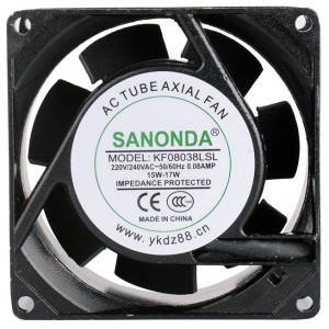 SANONDA KF08038LSL 220/240V 0.08A 15-17W wires Cooling Fan