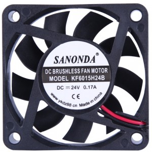 SANONDA KF6015H24B 12V 0.13A 2wires Cooling Fan