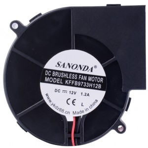 SANONDA KFFB9733H12B 12V 1.88A 2wires Cooling Fan