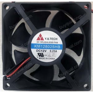 Y.S.TECH KM128025HB 12V 0.23A 2wires Cooling Fan