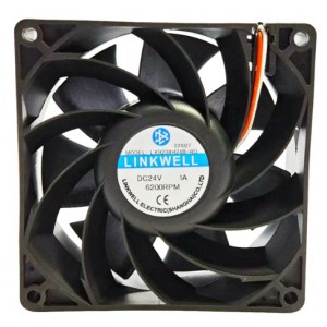 LINKWELL LK9238H24B-RD 24V 1A 3wires Cooling Fan