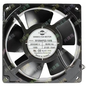 SINWAN M109AP-22-1WB 200/240V 21/20W 2wires Cooling Fan