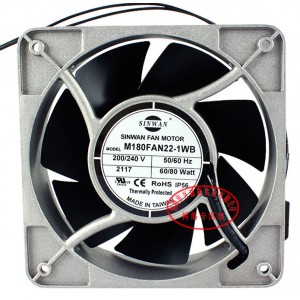 SINWAN M180FAN-22-1WB 200-240V 60/80W 2wires Cooling Fan