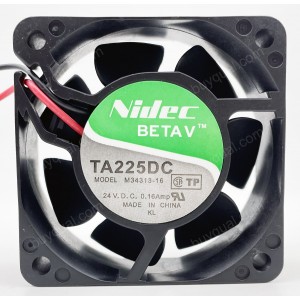 Nidec M34313-16 M34313-16G1 24V 0.16A 2wires Cooling Fan