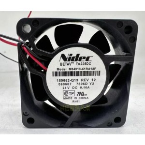 Nidec M34313-51RA13F 24V 0.16A 2wires Cooling Fan 